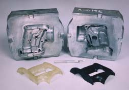 cast kirksite mold with injection molded parts